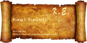 Kungl Euniké névjegykártya